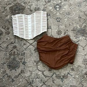 2 for 1 Bustier crop tops - zipper back, just add jeans or shorts!  Ready to go